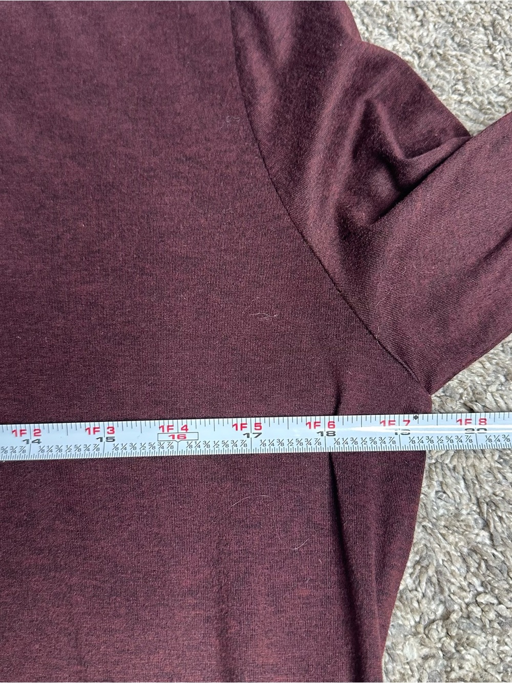 Vuori Daydream Crew Long Sleeve Shirt Small Maroon Burgundy Ruby athleisure - Picture 9 of 13